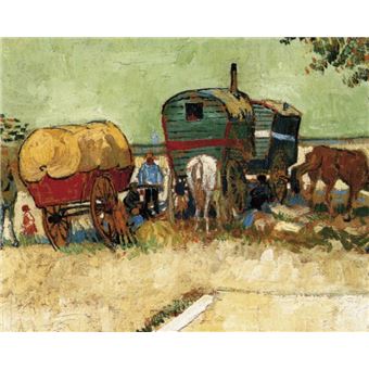 Vincent Van Gogh Poster Reproduction Les Roulottes Ou Campement De Bohemiens 1888 40x50 Cm